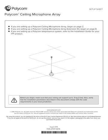 Poly Ceiling Microphone Array Setup Sheet | Manualzz