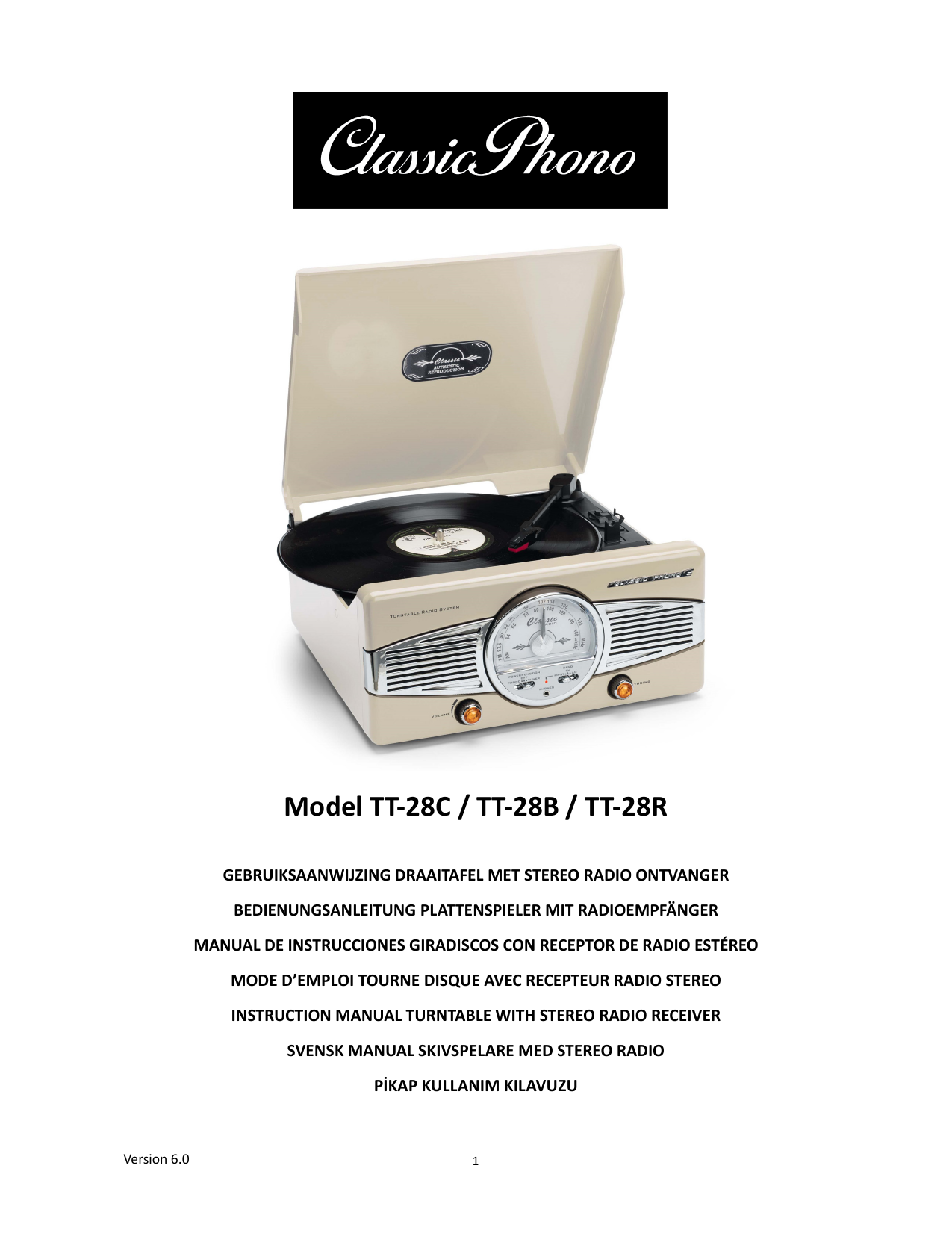 Lenco Classic Phono TT-28 C Turntable Bedienungsanleitung | Manualzz