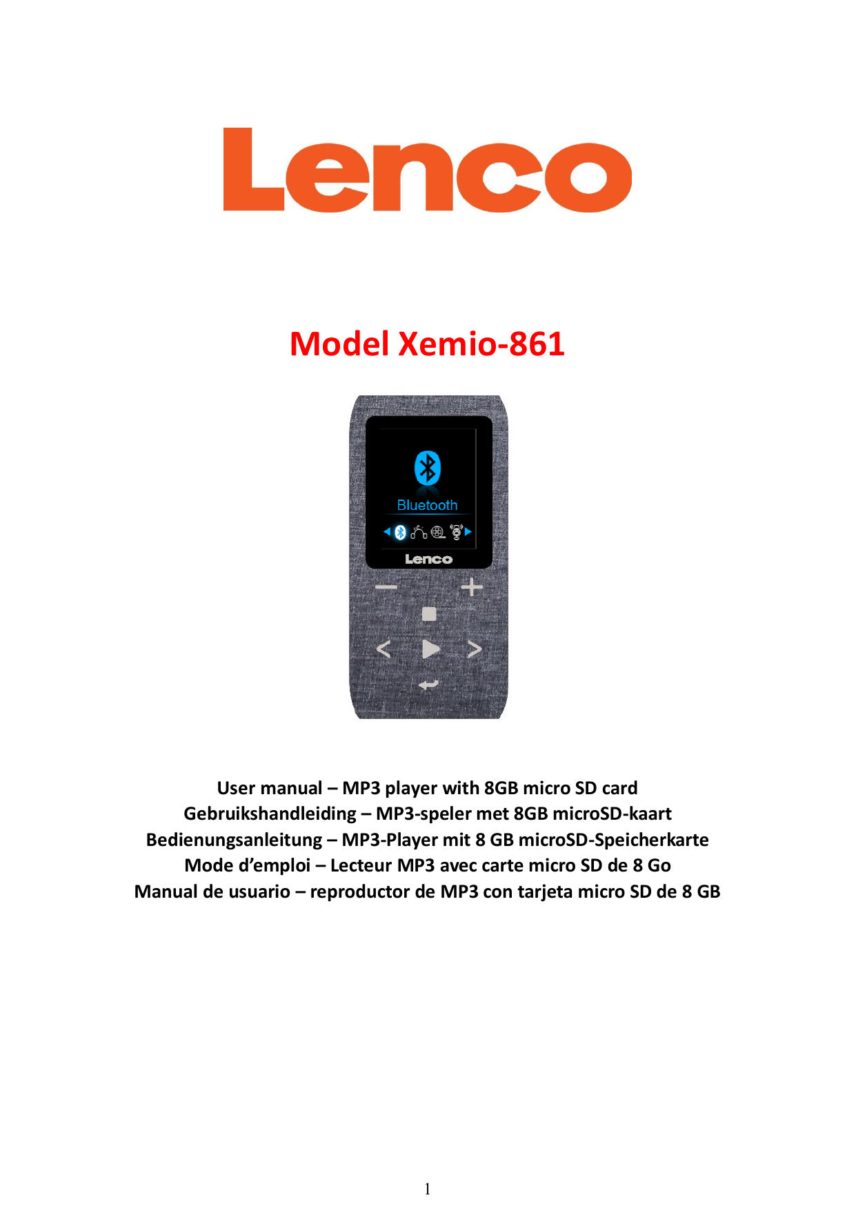Owner\'s Xemio-861BU, Lenco | manual Xemio-861GY Xemio-861PK, Manualzz