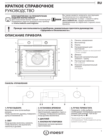 Indesit IFW 5844 JH IX Oven Руководство пользователя | Manualzz