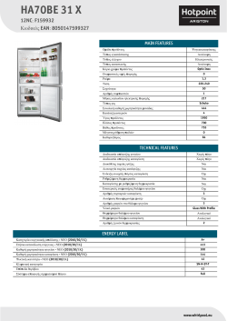 HOTPOINT/ARISTON HA70BE 31 X - Informacije o Proizvodu, Korisnički  priručnik | manualzz.com