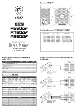 MSI MPG A750GF Power Supply Manual
