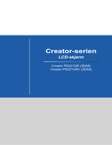 MSI Creator PS321QR CONTENT CREATION MONITOR Brugervejledning | Manualzz