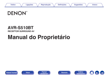 Denon AVR-S510BT RECEPTOR SURROUND AV Manual do proprietário | Manualzz