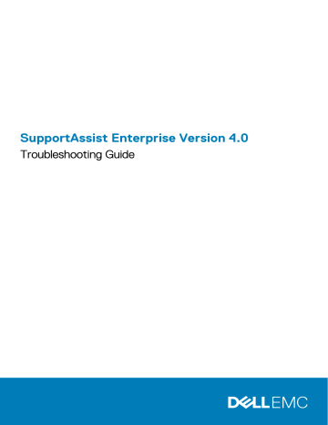 Dell SupportAssist Enterprise Virtual Appliance software User's guide | Manualzz Dell SupportAssist Enterprise Virtual Appliance software User's guide | Manualzz