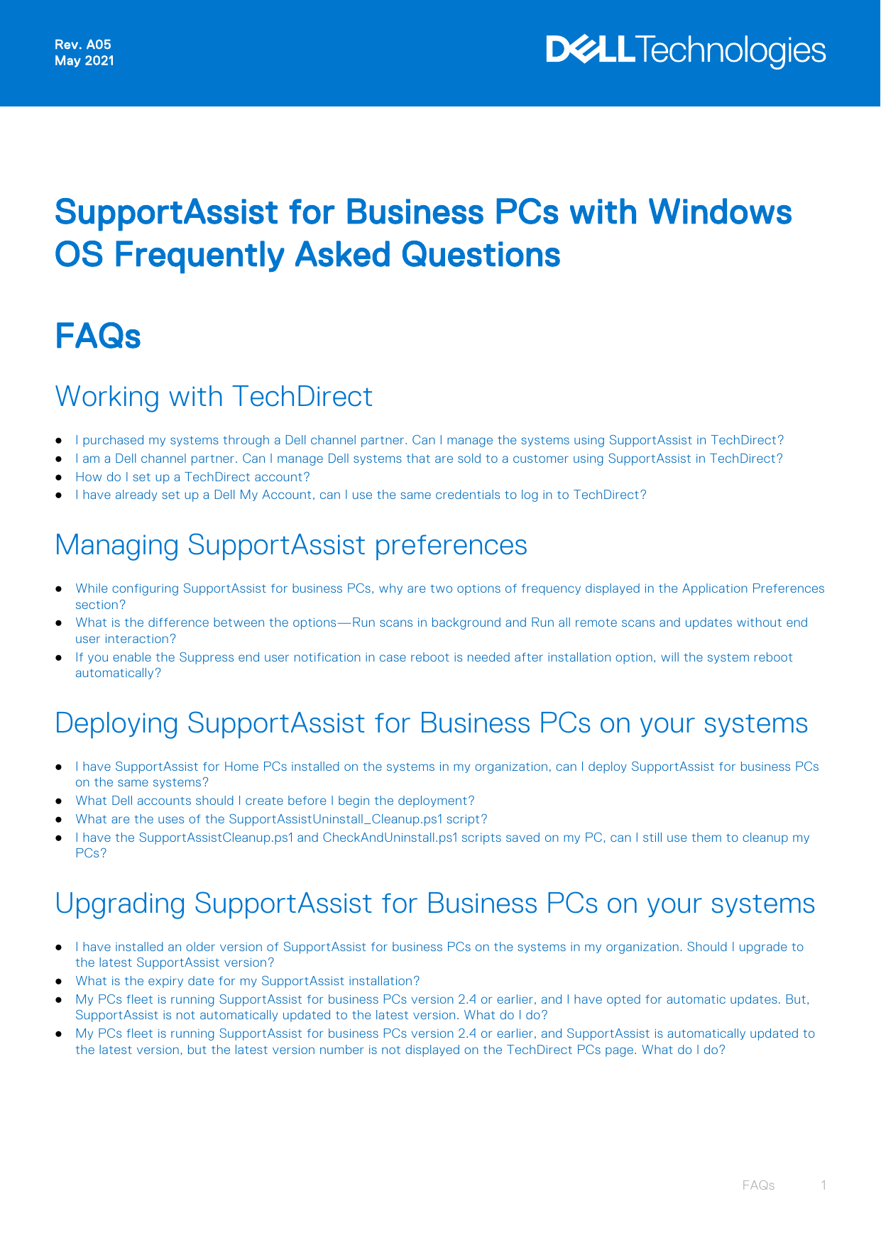 Dell SupportAssist for Business PCs software Owner's Manual | Manualzz