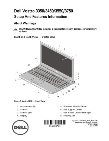 Dell Vostro 3450 laptop Quick Start Guide | Manualzz