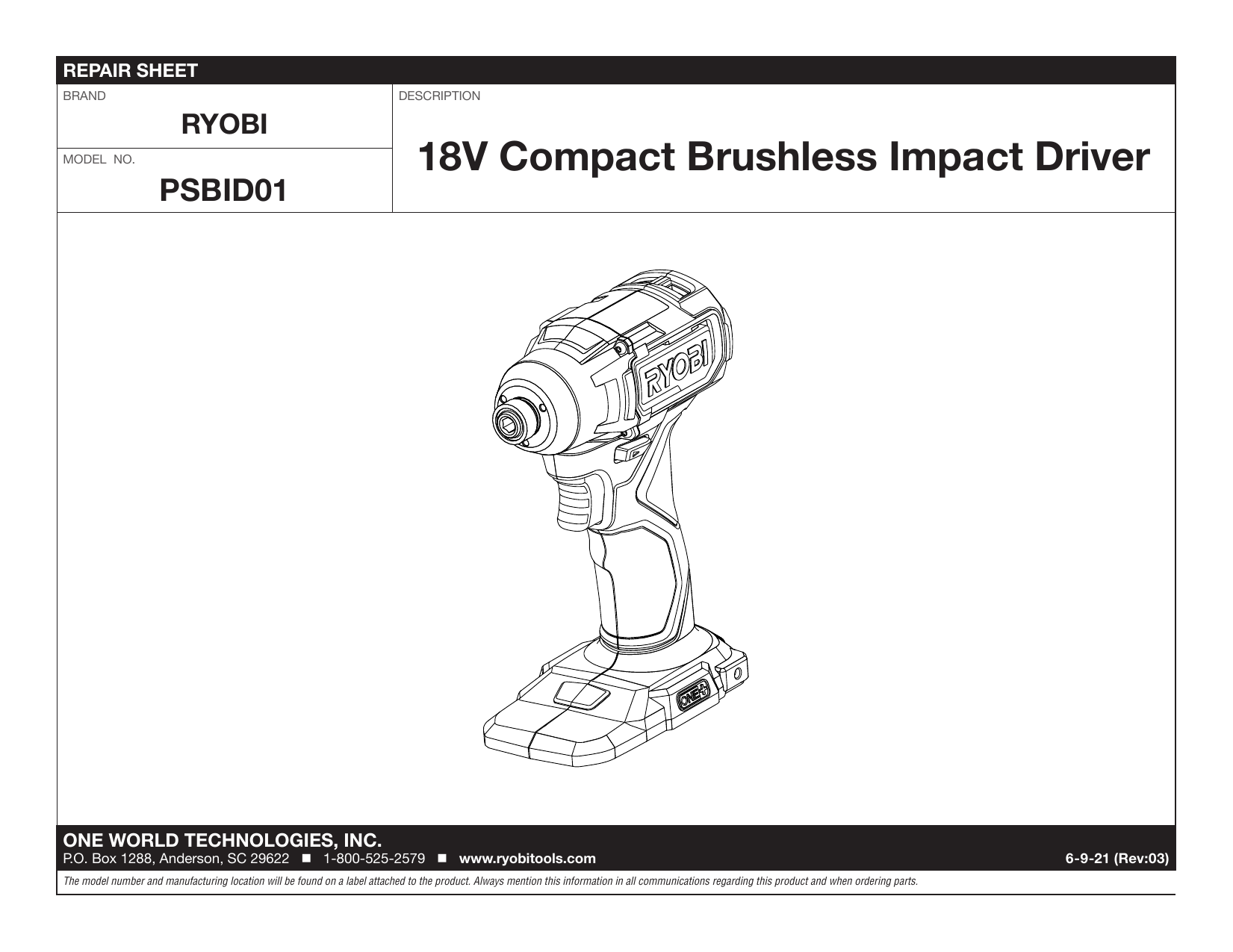 Ryobi psbid01k online