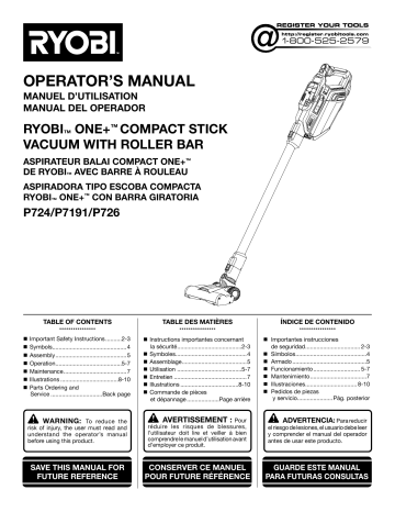RYOBI P724B 18V ONE+ Compact Cordless 