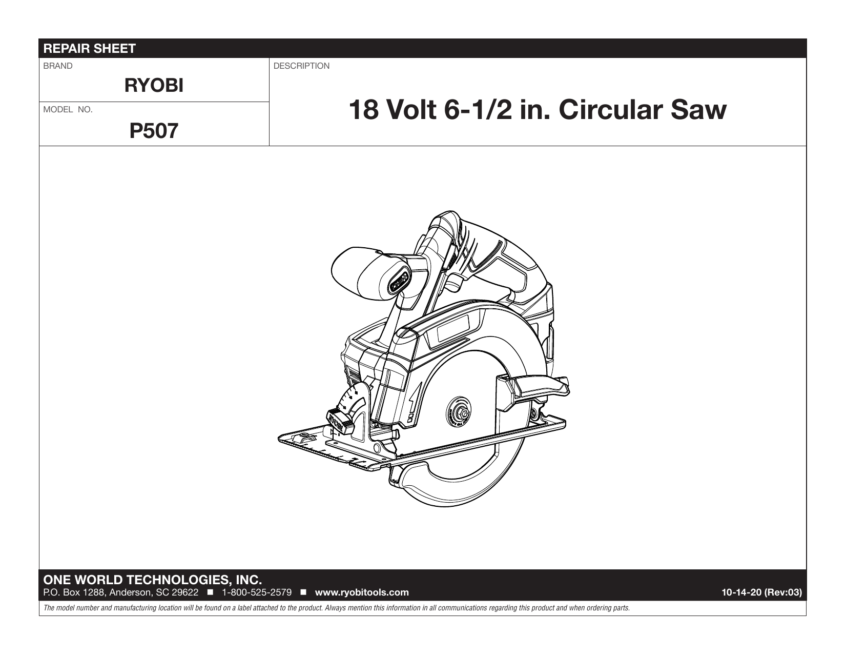 Ryobi 18v deals circular saw manual