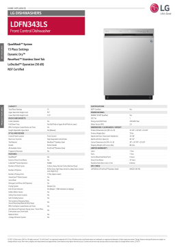 LG LDFN343LS Built-In Dishwasher Manual -  Download  PDF