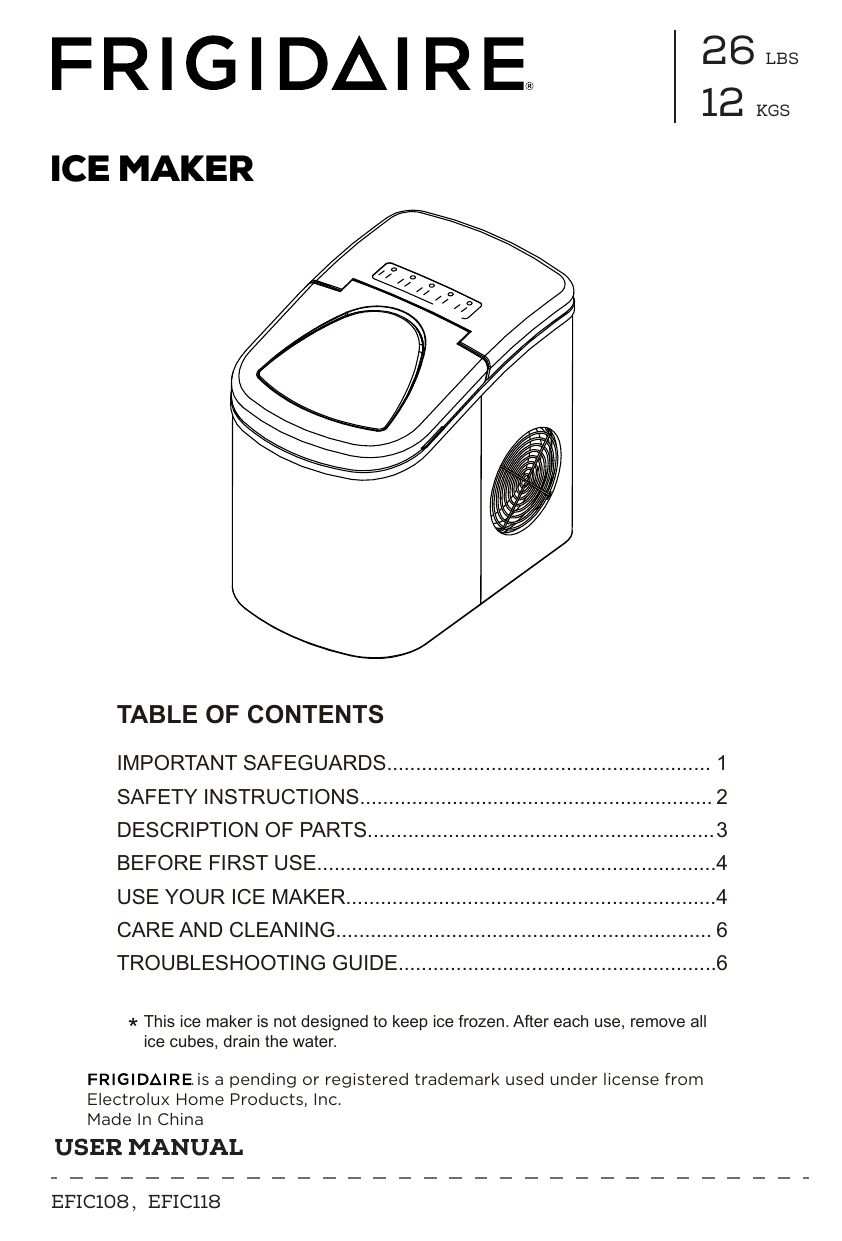 frigidaire ice maker troubleshooting guide
