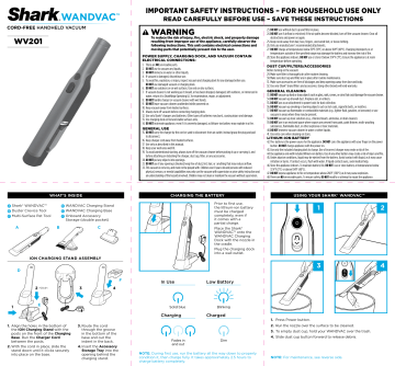 Shark WV201 WandVac Cord Free Handheld 