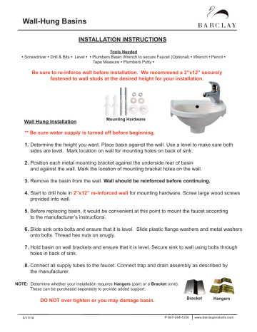 Barclay 4 9054wh Avilla Wall Hung Basin White Mount Rectangular Bathroom Sink Installation Manual - How To Install Wall Hung Sink Barclay 4 9054wh Avilla Wall Hung Basin White Mount Rectangular Bathroom Sink Installation Manual - How To Install Wall Hung Sink