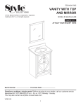Style Selections 1464VM-24-288 24-in Weathered Brown Single Sink Bathroom Vanity Installation Manual