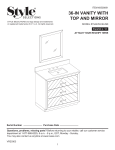 Style Selections 1544VM-36-290 36-in Weathered Oak Undermount Single Sink Bathroom Vanity Installation Manual