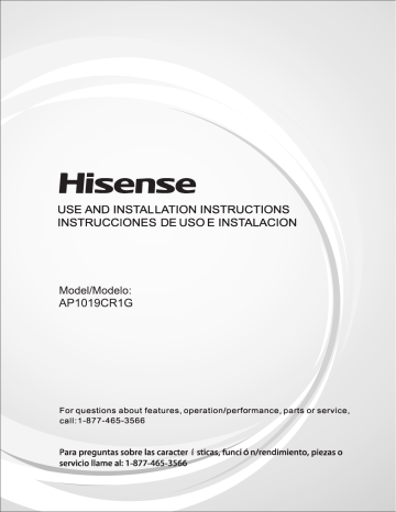 Hisense AP1019CR1G 6500-BTU DOE 115 