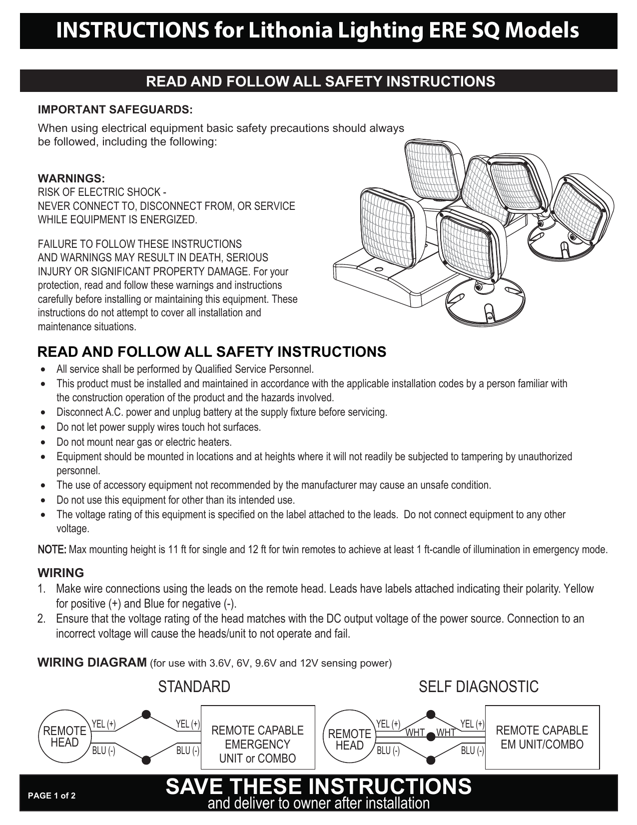 Lithonia Lighting Ere GY Sgl WP M12 Single Head Emergency, Gray