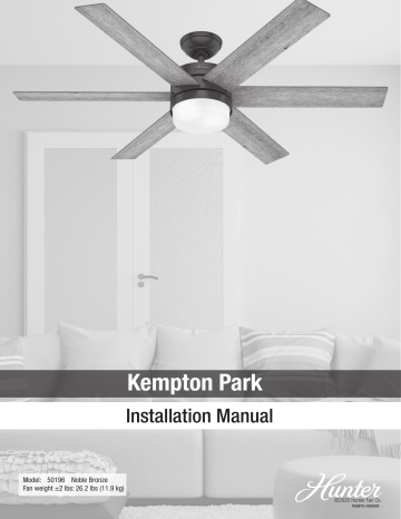 Hunter 50196 Kempton Park 54 In Noble, How To Install Remote Control On Hunter Ceiling Fan