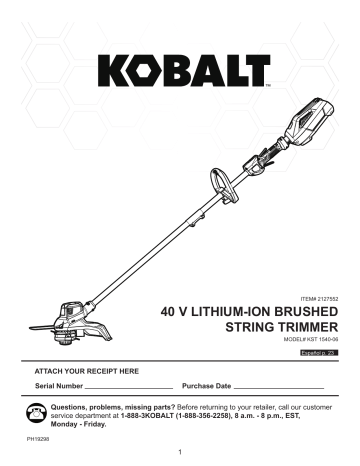 Kobalt Brushless 40v Max Manual