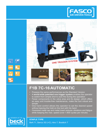 FASCO 11082F F1B 7C-16 Automatic Fine Wire Stapler Installation Guide ...