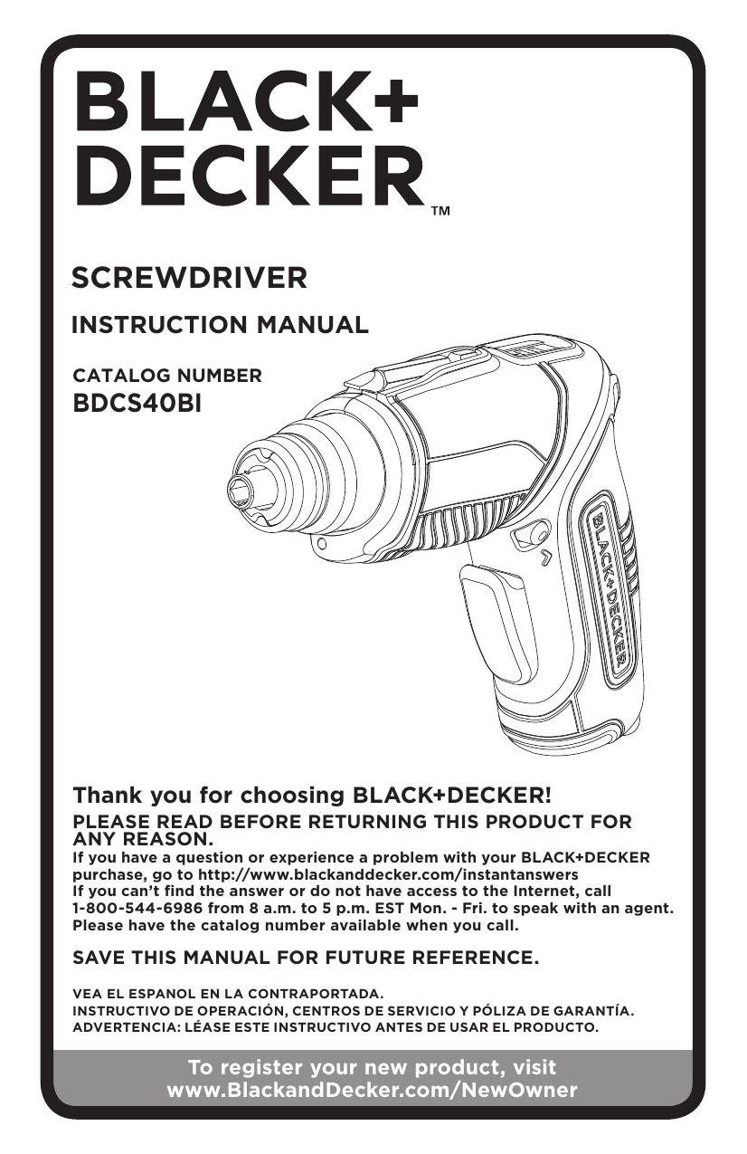 BLACK+DECKER BDCS50C-8LW, BDCS50C Instruction manual