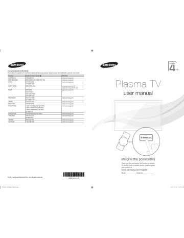 Samsung PS43D450, PS43D451, PS51D450, PS51D451 User Manual | Manualzz