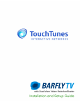 TouchTunes Barfly TV Installation And Setup Manual