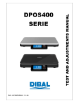 Dibal DPOS400 SERIE Test And Adjustments Manual