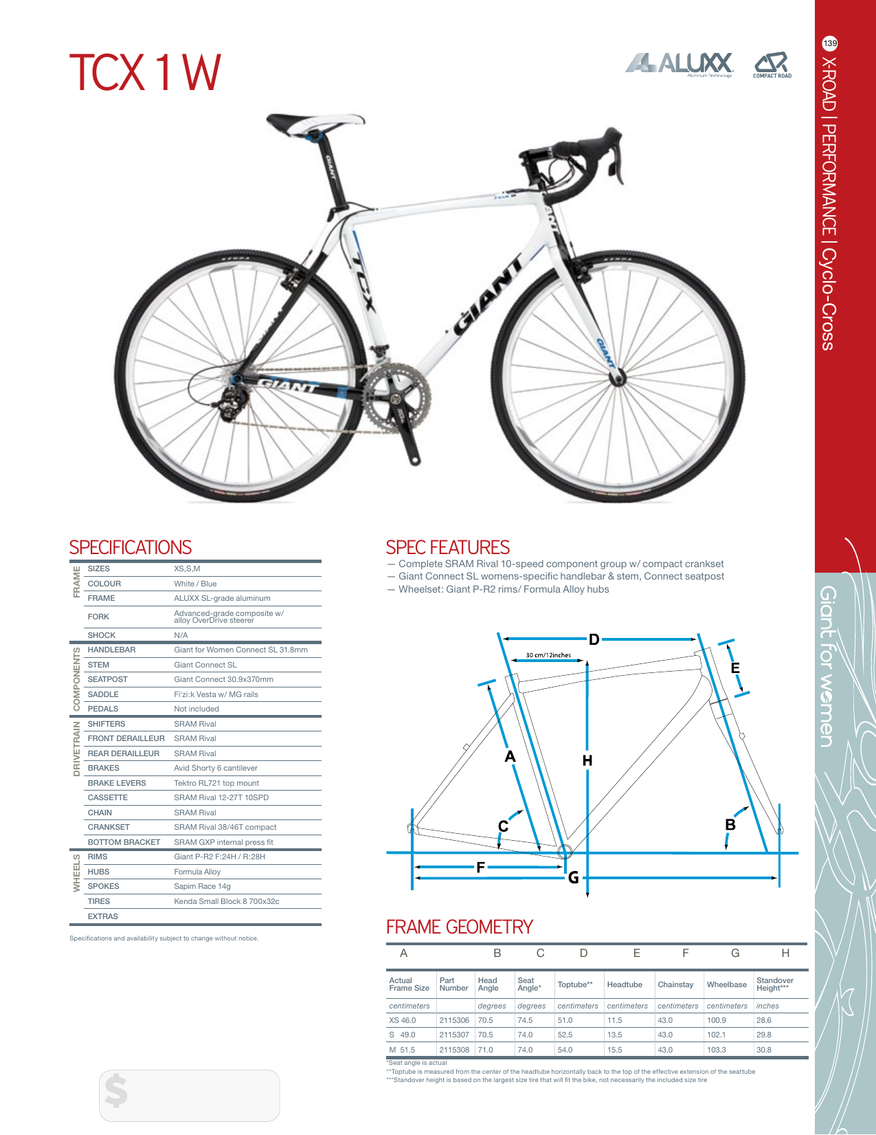 Giant TCX 1 W Datasheet | Manualzz