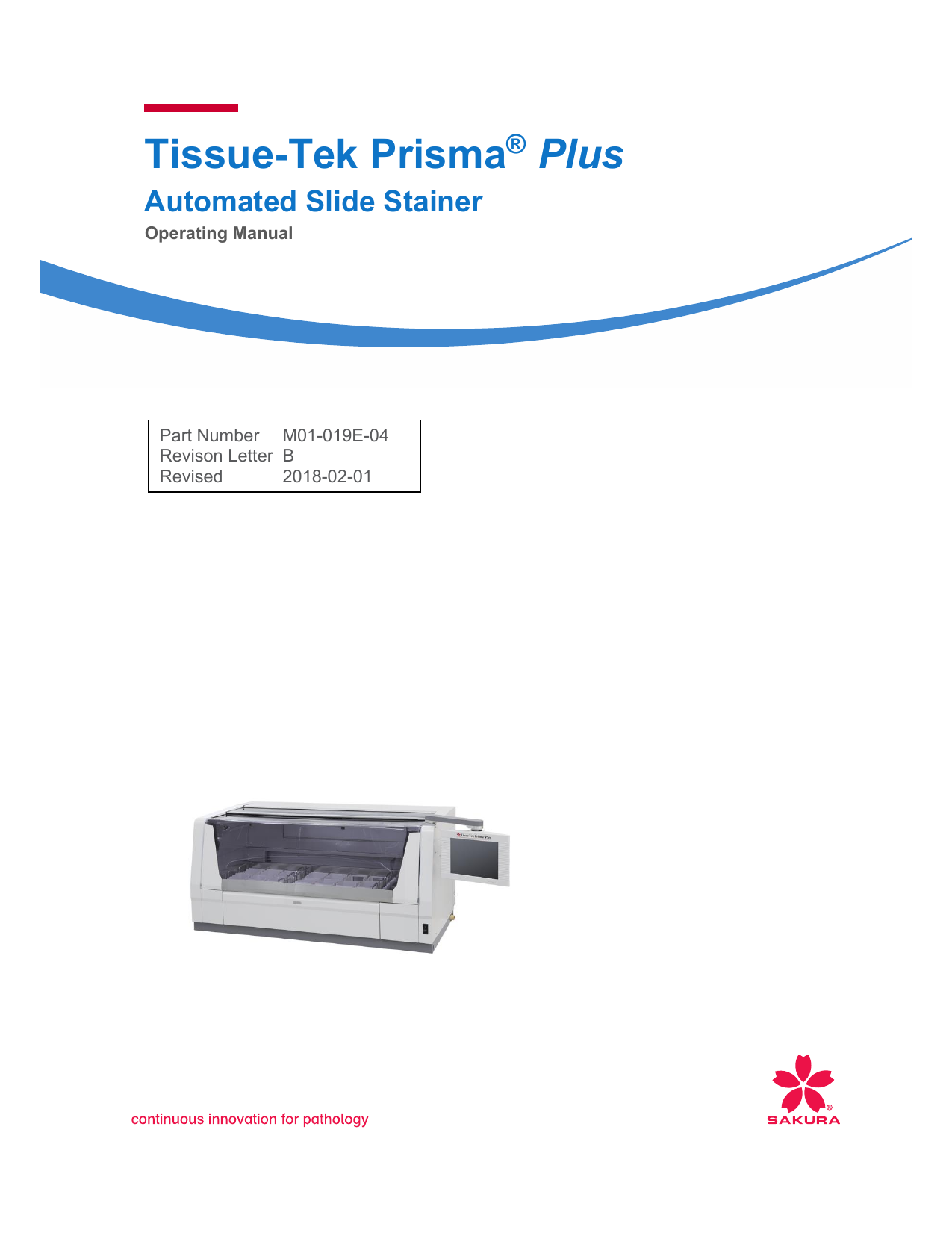 Sakura Tissue-Tek Prisma Plus Operating Manual | Manualzz