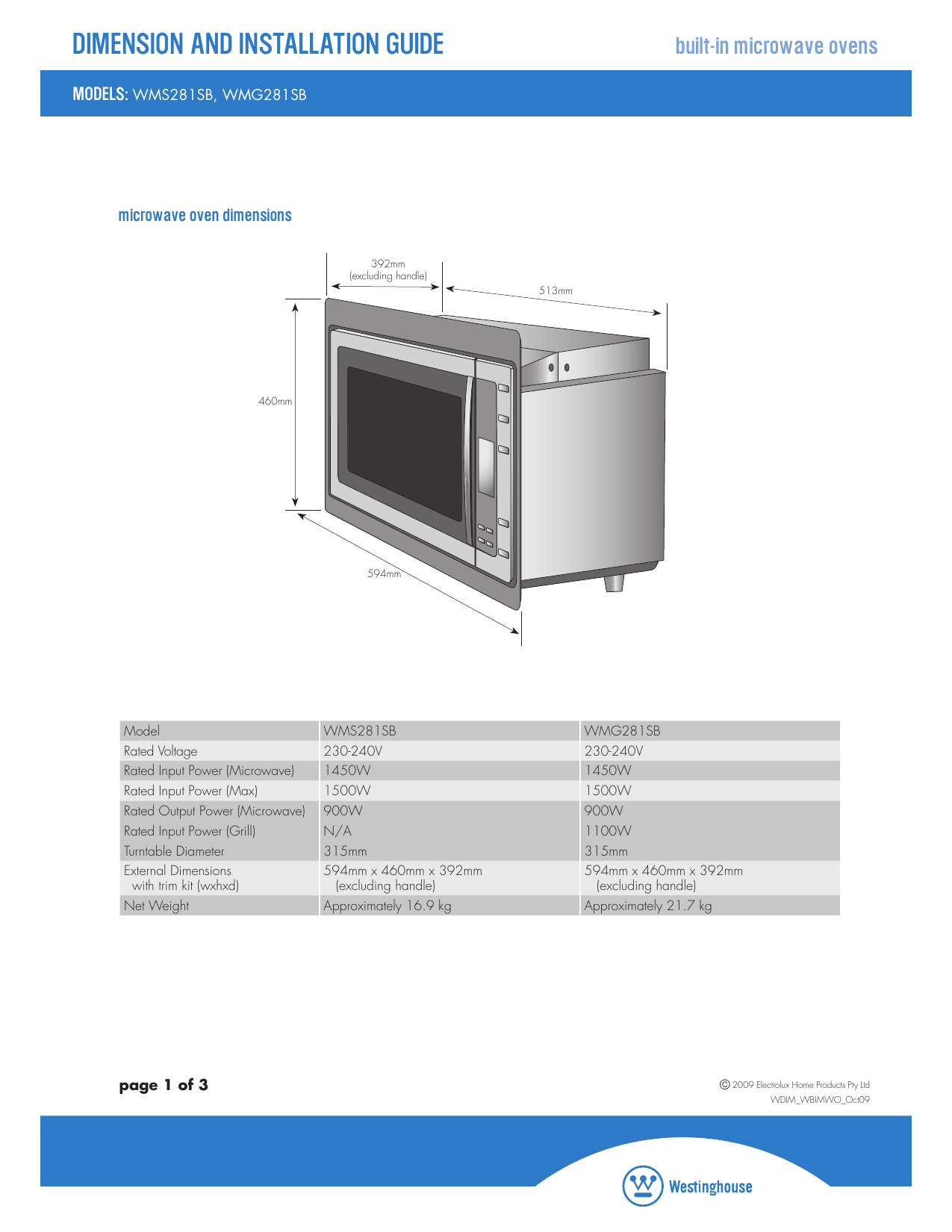 Westinghouse Wmb4425sc ecotidien.fr