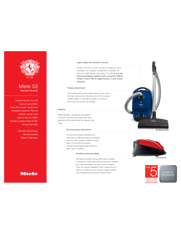 Miele S2180 Specifications | Manualzz