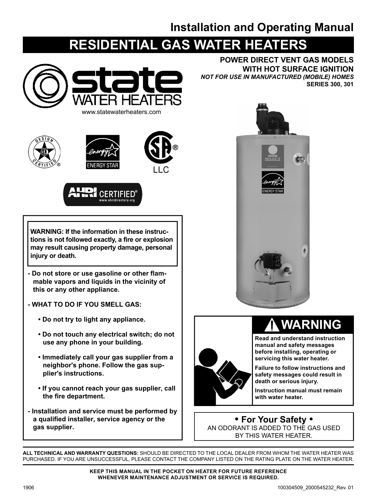 State GS6 40 YBPDT, GS6 50 YBPDT, GS6 50 YRPDT 5, GS6 75 YRPDT 5  Instruction Manual | Manualzz