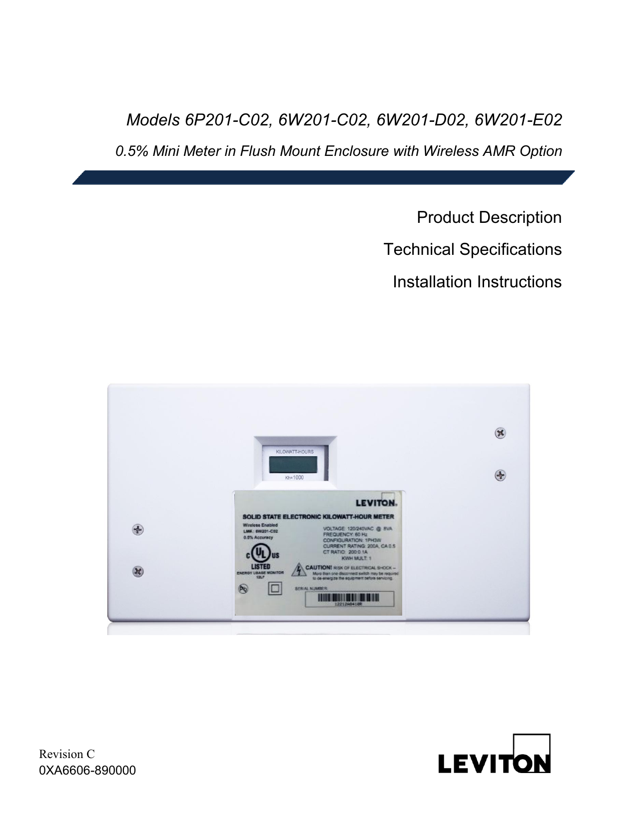 Leviton 6psmt C02 0 5 Submeter Mini Meter Kit Surface Mount Enclosure 1 8 240vac 1p 3w Installation Instructions Manualzz