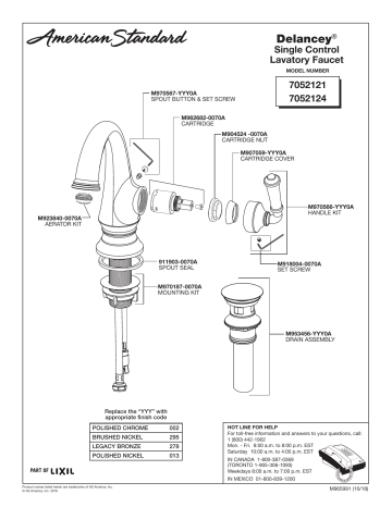 American Standard Patience Vessel Bathroom Faucet Parts , 56% OFF