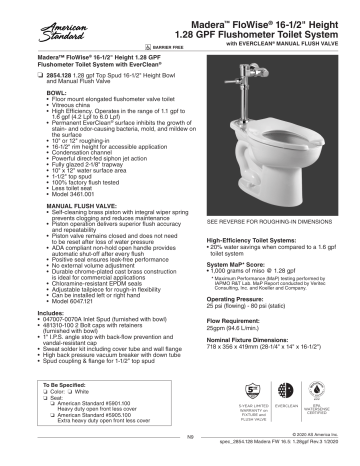 American Standard 2854.128.020 Madera 1.28 gpf ADA EverClean Toilet ...