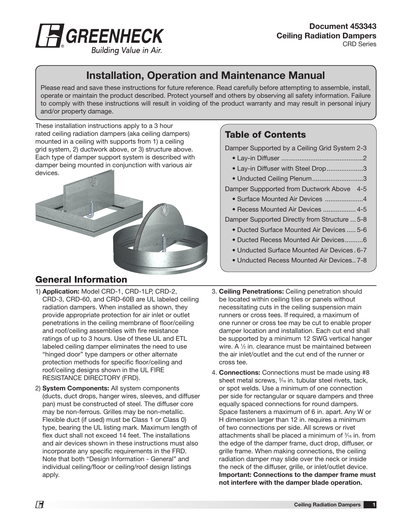 Ceiling Radiation Damper Installation Detail Shelly Lighting