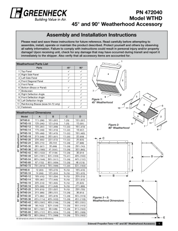 Greenheck 472040 Weatherhood Installation And Operation Manual | Manualzz