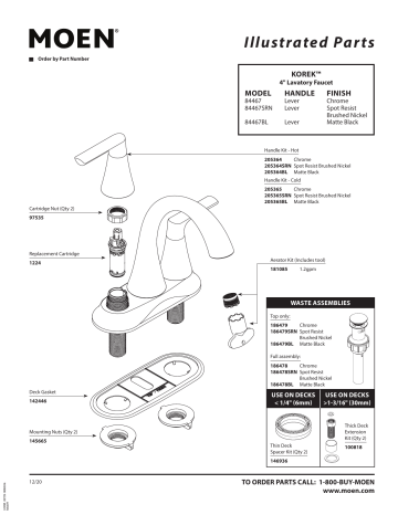 Moen 84467BL Korek™ Two-Handle Centerset Bathroom Faucet Matte Black ...