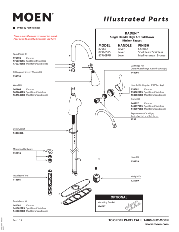 Moen 87966 Kaden Chrome one-handle high arc pulldown kitchen faucet ...