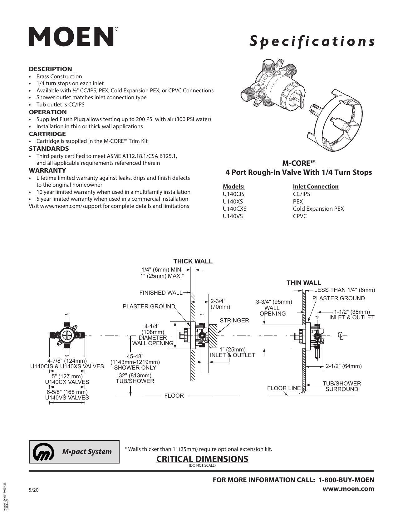 Moen Mcore Transfer Valve Installation Instructions In Sale www