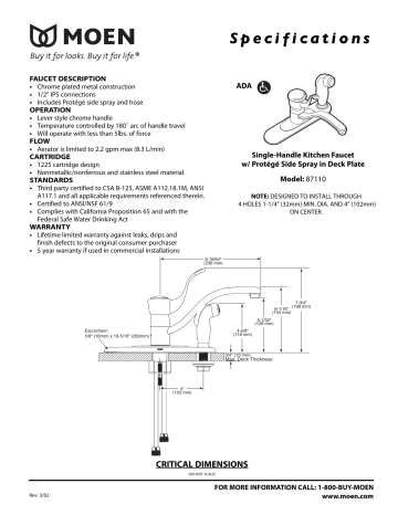 Moen 87110 Banbury Chrome one-handle low arc kitchen faucet