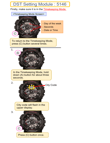 G-Shock GA110-1B Operation Guide | Manualzz