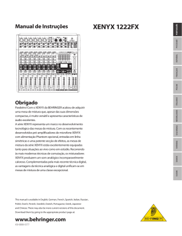 Behringer 1222FX Инструкция по применению | Manualzz