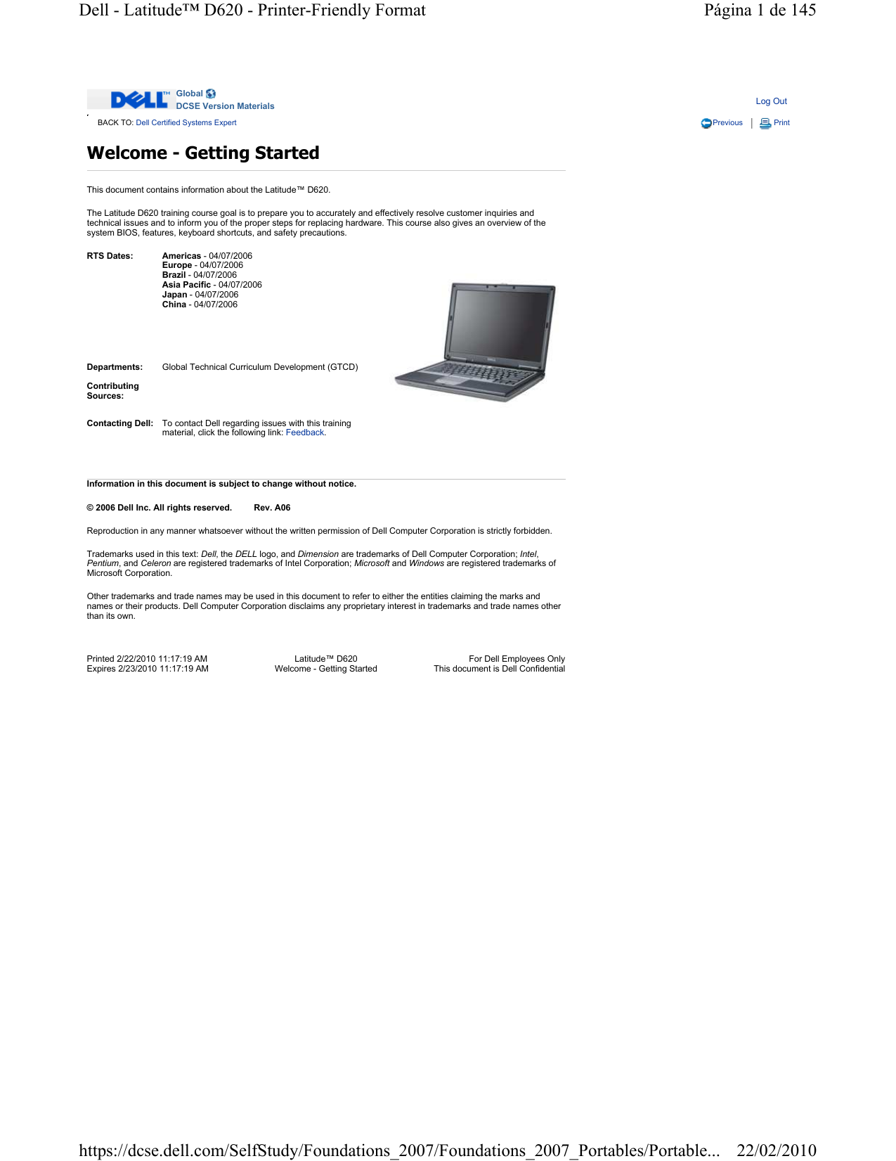 Dell D620 Laptop User manual | Manualzz
