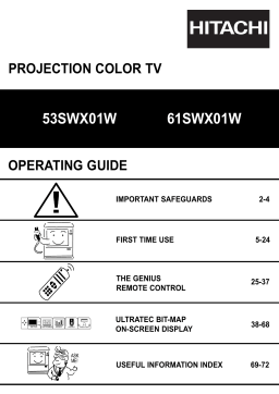 Hitachi 53SWX01W, 61SWX01W Projection Television Operating Guide