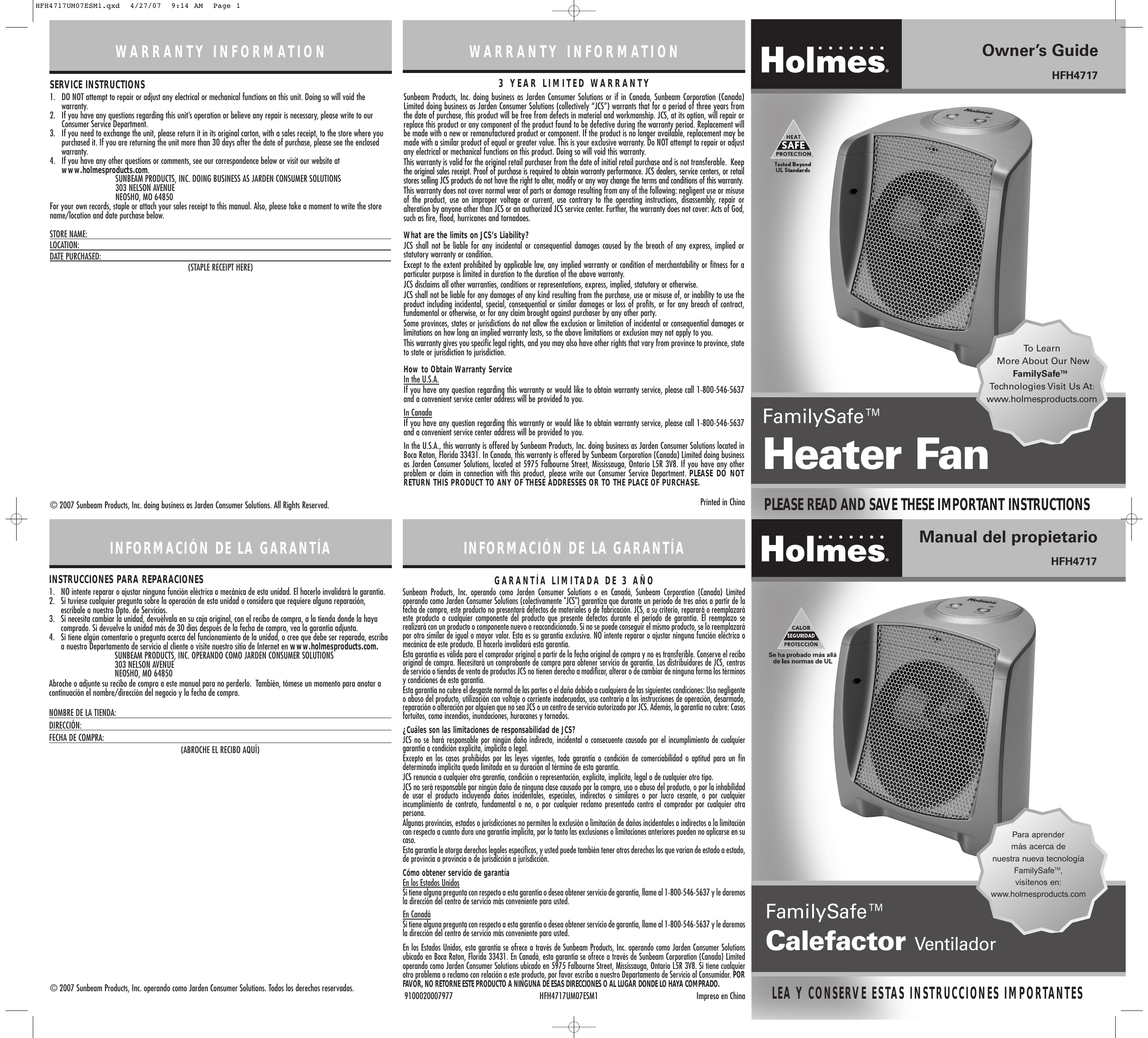 Holmes Heater Fan Fan User manual | Manualzz