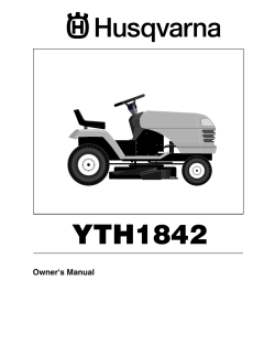 Husqvarna YTH1842 - User manual, User's manual | manualzz.com