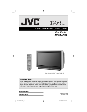 Onscreen Menus. JVC AV 34WP84 | Manualzz